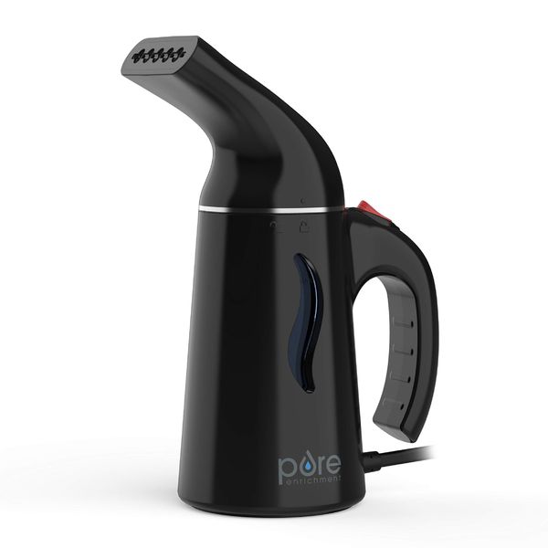 Pure Enrichment® PureSteam™ Portable Handheld Garment Steamer - Ideal for Home or Travel, Fast Heating, Removes Wrinkles on Clothes and Fabric, Auto Shut-Off Safety Feature (Black)