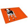 Orange Abstract Black Cow Glass Chopping Board Kitchen Worktop Saver Protector