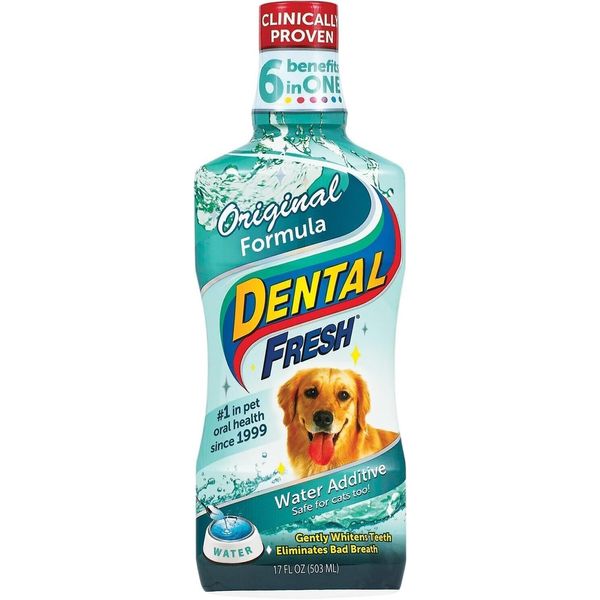 Dog Cat Dental Fresh Breath Pet Mouth Wash Teeth Gum Oral Care Clear 17Oz