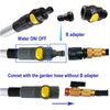60” Extendable Flow Through Car Wash Brush Kit Long Handle Vehicle Cleaning Tool