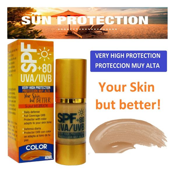 1 BBCOLOR Moisturizer 40ml BroadSpectrum SPF 80 UVA PROTECCION SOLAR 