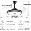 42” Smart Bluetooth Ceiling Fan Remote Retractable Chandelier with Music Speaker