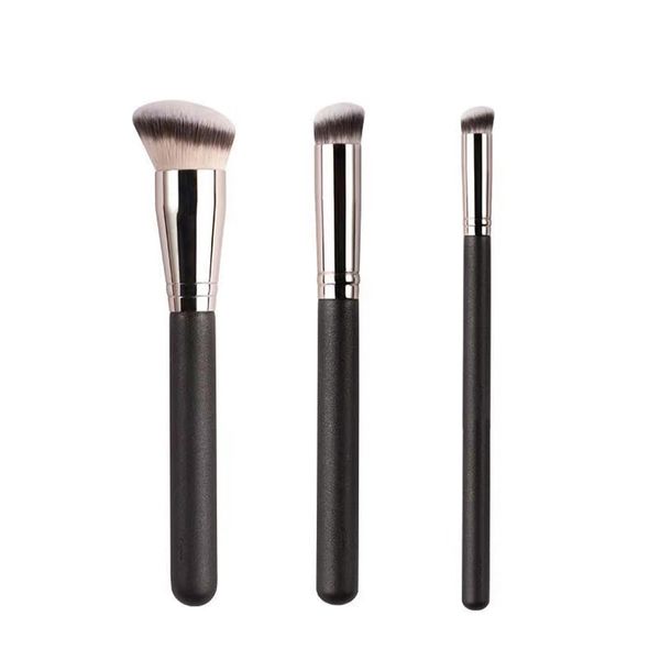 WeddHuis 3 Stück Make-Up Pinsel Kabuki Schminkpinsel Kosmetikpinsel - Foundation Pinsel - Ideal für Cremige, Pudrige oder Flüssige Foundation - Dichte Synthetische Premium Pinselhaare