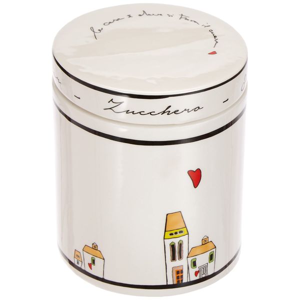 Egan Small Small Enamel Ceramic Storage Jar Ivory LC02T/2ZU