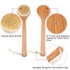 Shower Brush with Natural Bristle - Long Bamboo Handle Bath Body Brush for Wet or Dry Brushing - Improves Blood Circulation, Exfoliating Skin