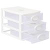 Mini 3 Tier Storage Unit with Drawers. Tabletop Storage Tower. Small Plastic Organiser Drawers. (White)