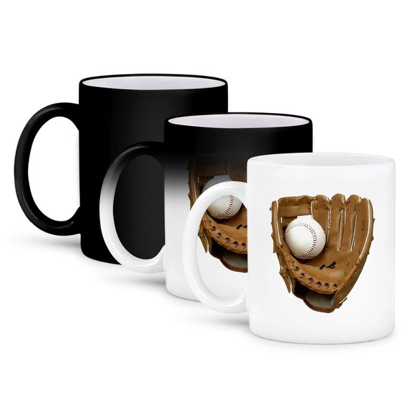3dRose mug_4386_3 Baseball Glove Magic Transforming Mug, 11-Ounce