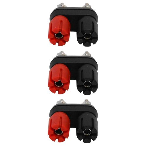 Audio2000'S ACC3116P3 3-Pack Black & Red Plastic Shell Speaker Terminal Binding Posts Power Amplifier 2-Way Banana Dual Binding Posts and Jacks
