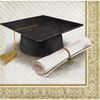 Creative Converting Classic Graduation Beverage Napkins, 5", Gold and Silver