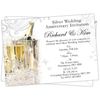 Personalised Silver Wedding 25th Anniversary Invitations (Design Code: SWA 002) (Pack of 40)