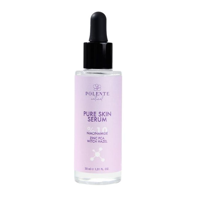 Polente Natural - PURE SKIN SERUM -%10 Niacinamide Akne, Siyah Nokta, Gözenek Karşıtı Serum (30 ml)