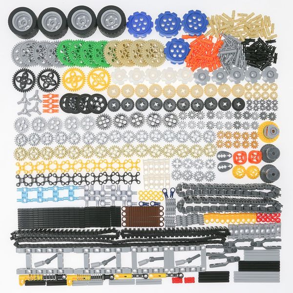 Technic Parts 852Pcs for MOC Gear Pin Liftarm Beam Axle Panel Wheels Connectors Chain Link Pins - Car Building Blocks Sets Compatible with Lego