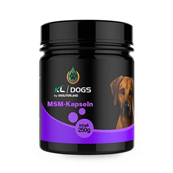 Kräuterland MSM Kapseln für Hunde - 250g organischer Schwefel für Gelenke, Muskeln & Fell - Nahrungsergänzung in Premium Qualität