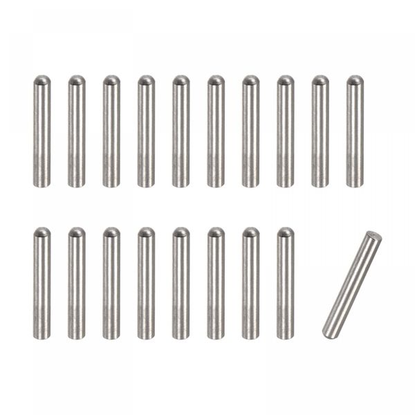 sourcing map 3x15mm Dowel Pins, 20pcs 304 Stainless Steel Round Head Flat Chamfered End Dowel Pin Bunk Bed Pins Shelf Pegs Support Shelves Fasten Elements