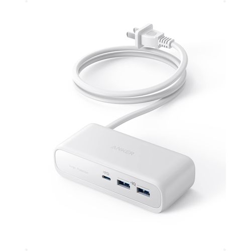 Anker 521 Power Strip (USB Tap, Power Tap, Outlet Outlet, 3 Ports, USB-C 1 Port, USB-A, 2 Ports, Extension Cord, 3.9 ft (1.5 m), PSE Technical Standards Compliant, USB Power Delivery Compatible,