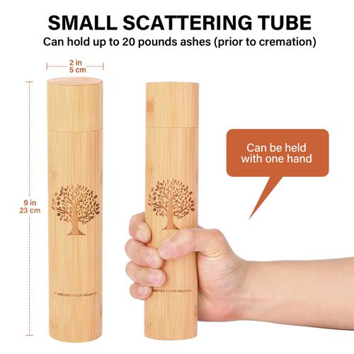 HOOMTREE Small Scattering Urns for Human Ashes Adult,9''x2'' Scattering Tubes for Human Ashes,Eco Friendly Biodegradable Urns for Human Ashes(Set of 4,Tree of Life Pattern)