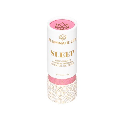 Aluminate Life Crystal Infused Essential Oil Vial, 14.5 Oz, Sleep - Rose Quartz Crystal Infused - Scents of Rose, Lavender, and Vanilla - Aromatherapy Oils, Massage, Stress Relief