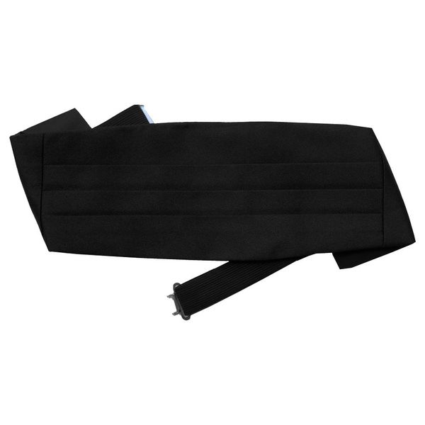 DQT Premium Satin Plain Solid Black Boy's Cummerbund - (2-7 years)