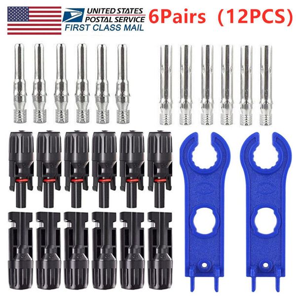 6Pairs Waterproof Male Female Solar Cable Connectors Tools For DIY Solar Panel