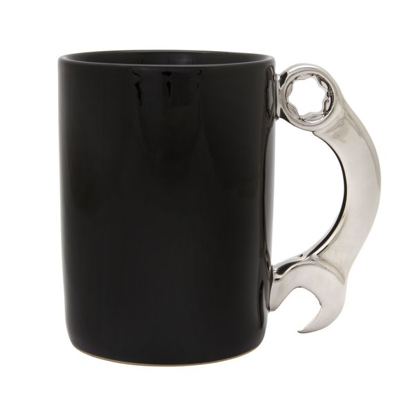AGS Brands Wrench Mug, Black/Chrome, 16.9 Ounce