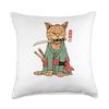 Zoro Cat Warrior Throw Pillow