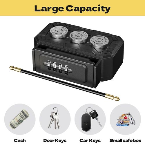 Key Lock Box with magnetic 4 Digit Combination,magnetic key holder,hide a key magnetic car,magnetic key box for under car,Strong Magnet for Storage Key Indoors (1)