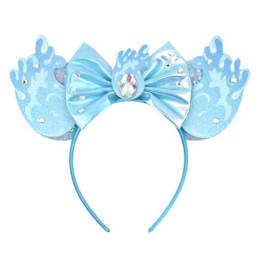 Atvscay Mouse Ears Headband Shiny Mouse Ears Sequin Bow Headbands For Women (Ice Elementals)