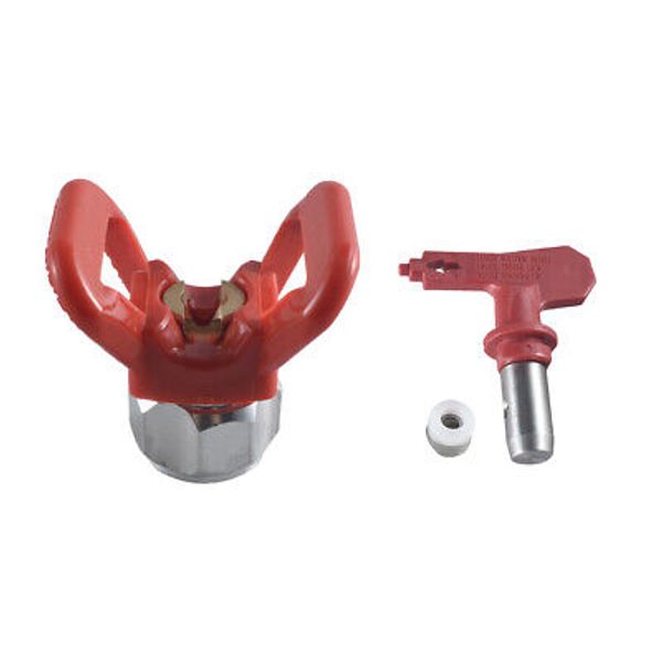 Red 521 Airless Paint Spray Gun Tip Nozzle and Guard for Sprayer Gray