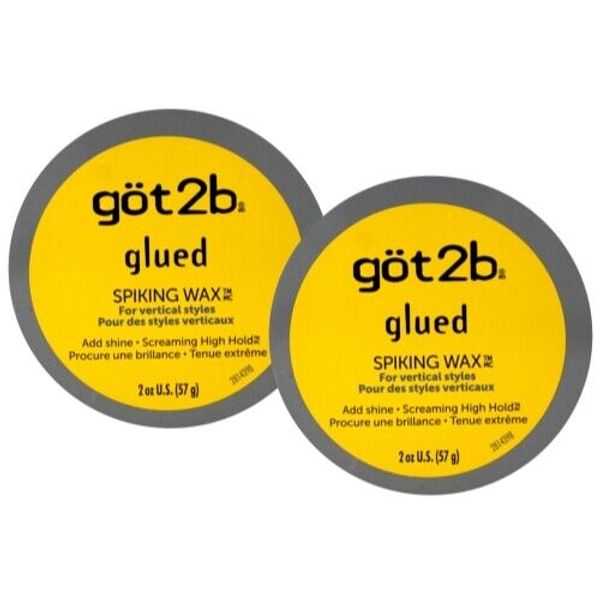 2 Pack Schwarzkopf got2b Glued Spiking Hair Wax 2 Ounce