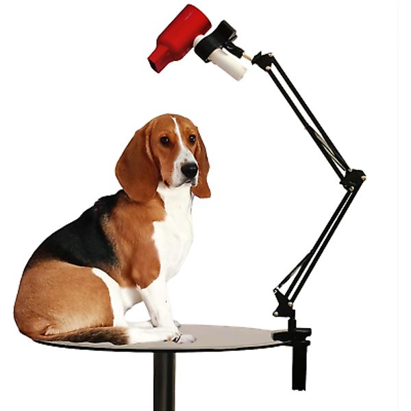 Dog Hair Dryer Holder, Pet Grooming Table Hair Dryer Stand Hands-Free 360° Rotat