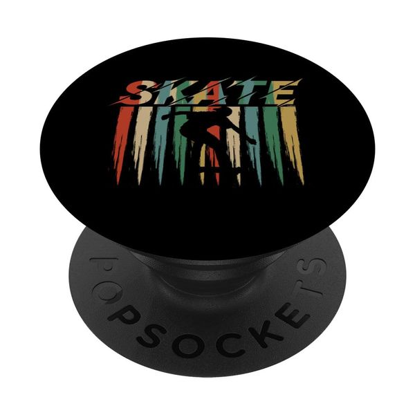 Cool Retro Skateboarder Skateboard Skating Gift PopSockets Standard PopGrip