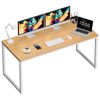 55" Modern Computer Desk Study Workstation Home Office Desk for Bedroom Natural