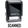 SCANNED stamp text, IDEAL 4911 Self-inking Rubber Stamp with BLACK INK