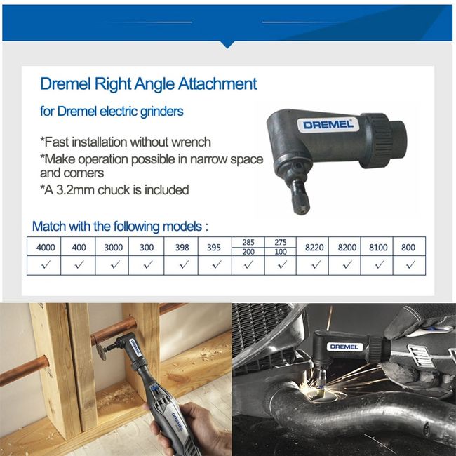 Dremel 575 4 inch Right Angle Attachment for Rotary Tools, Angle
