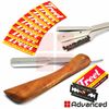 L- Shape Barber Shaving Razor Solid Wood Handle Pocket Knife Cut Throat + Blades