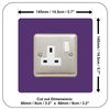 Single Socket Surround | Square | Acrylic Back Panel or Finger Plate | Light Switch Plug, Font Colour:Purple