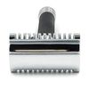 Parker 26C –Black Handle Three Piece Open Comb Double Edge Safety Razor & 5 Premium Platinum Double Edge Razor Blades