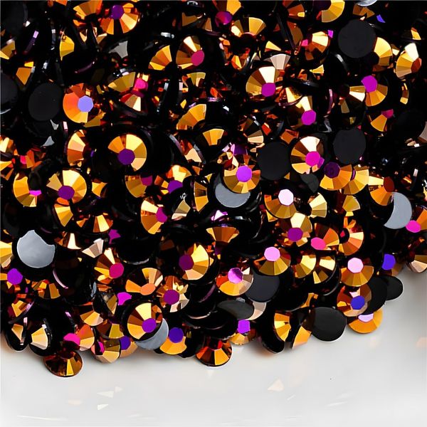 Flatback Rhinestones Round Gems for Nails Art and Crafts 4000Pcs SS6 2mm AB Crystals Glitter Stone DIY Bags Clothes Shoes (Black Rose Red AB)