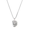 Spinningdaisy Silver Plated Hanging Softball with Baseball Glove Necklace
