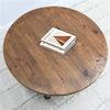 Round Reclaimed Solid Wood Coffee Table 27"x27"x15"H Rustic Wooden Couch Tables
