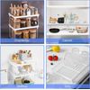 Stackable Plastic Kitchen Storage Shelf Foldable Rack 4-Pack Cabinet Organizer