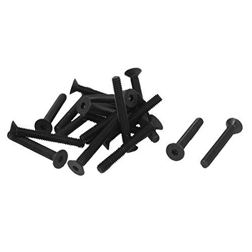 uxcell Hex Socket Socket Bolts, Countersunk Bolts, 10.9 Alloy Steel, Machine Screws, Flat Head, M4 x 30 mm, Pack of 20