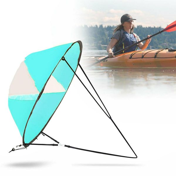 Lam-lord Kayak Sail, 42 inches Foldable Portable Downwind Wind Sail Kayak Wind Paddle Canoeing Accessory for Water Sports Kayak Sail Marine(Blue)