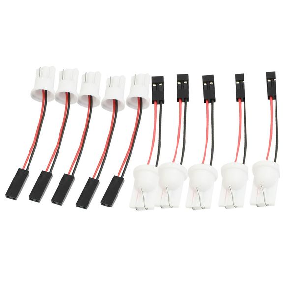 uxcell T10 Light Adapter Light Socket Cable Cord Internal Dome 168 194 W5W 10pcs