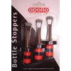 APOLLO 3 PIECE BOTTLE STOP STOPPER STOPPERS EASY CLIP