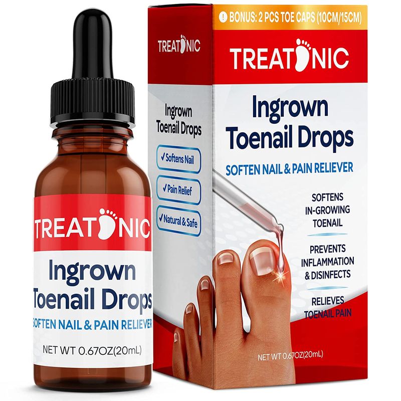 Treatonic Ingrown Toenail Treatment - Ingrown Toenail Pain Reliever and Softener Kit for Easy Tri...