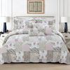 3 PCS Patchwork Bedspread Quilted Bed Throw Single Double King Size Bedding Set (Zurich, Double Bedspread Set)