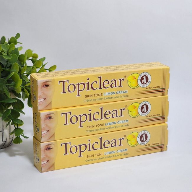 Topiclear Skin Tone Lemon Cream Helps Even Out Skin 1.76 oz / 50g Lot of 3 boxes