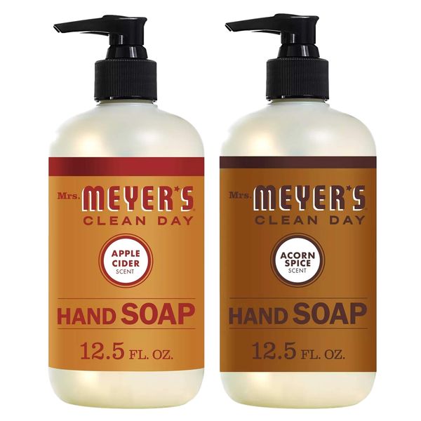 MRS. MEYER'S CLEAN DAY Hand Soap- Apple Cider Bundle With Acorn Spice 12.5 Fl Oz (2 Bottles)