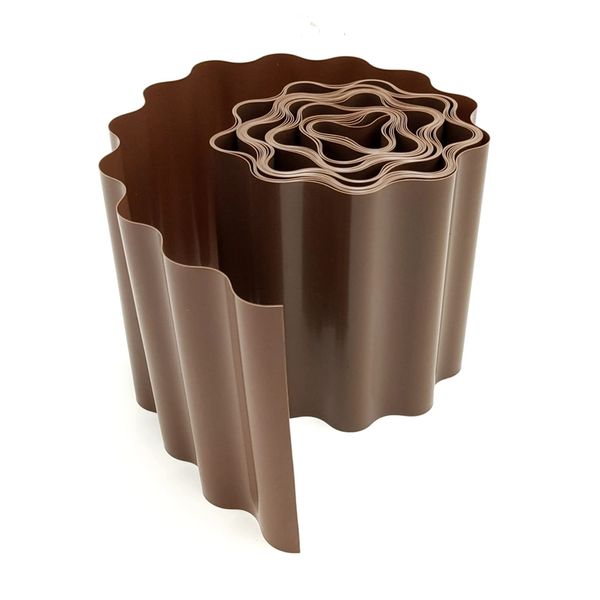 (TUISKU) Flower Bed Enclosure Lawn Root Stopper Soil Retainer Height 5.9 inches (15 cm) x 9 m Sheet Gardening Planting Brown (A)